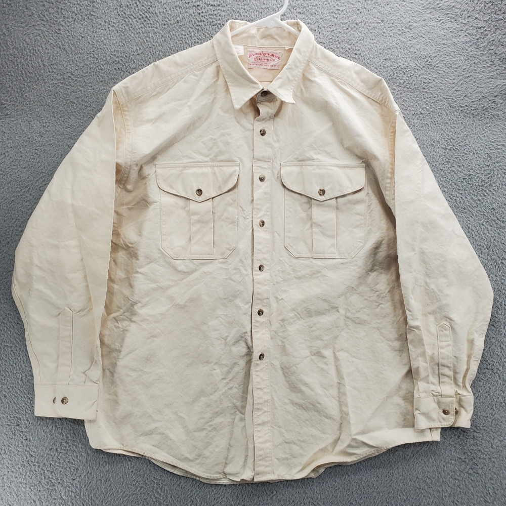 Filson Cream Button-Down Cotton Work Shirt